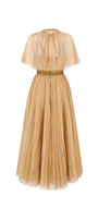 Gallin Pleated V-Neck Tulle Ankle Length Dress - MEAN BLVD