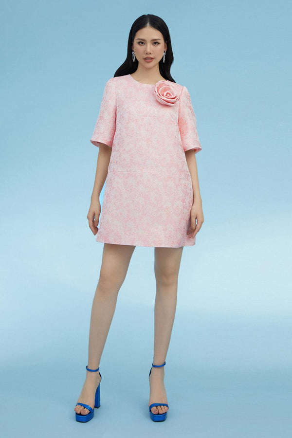 Garcia Trapezoid Middle Sleeved Brocade Above The Knee Dress - MEAN BLVD