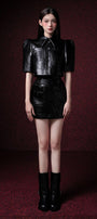 Garneta Drop Waist Patch Pocket Leather Mini Skirt - MEAN BLVD