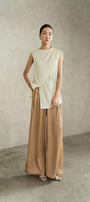 Gemma Asymmetric Boat Neck Silk Top - MEAN BLVD