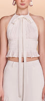 Genesis Gathered Halter Neck Chiffon Top - MEAN BLVD