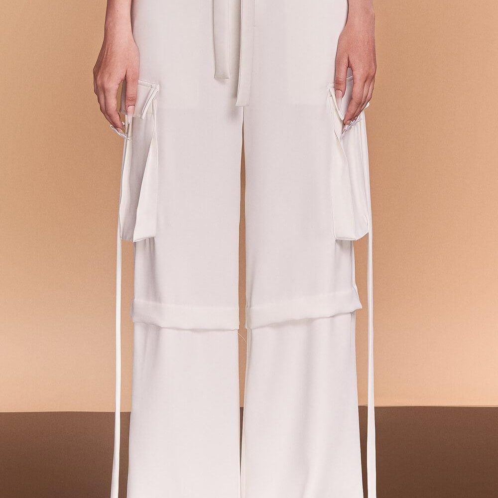 Genesis Straight Cargo Pocket Crepe Floor Length Pants - MEAN BLVD