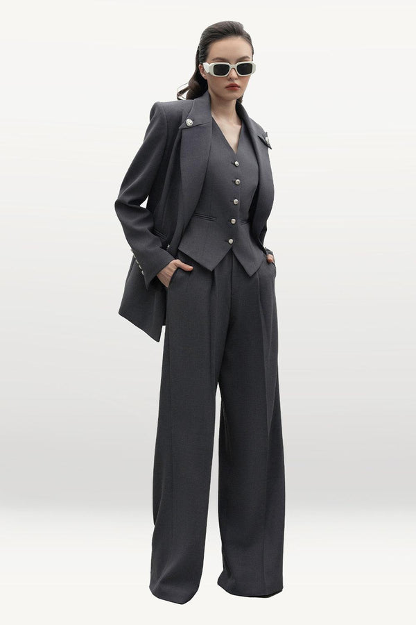 Genevieve Straight Long Sleeved Polyester Blazer - MEAN BLVD