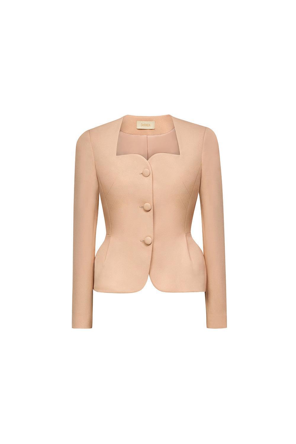 Georgiana Peplum Square Neck Polycotton Jacket - MEAN BLVD