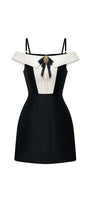 Germaine A-line Cold Shoulder Sleeved Taffeta Mini Dress - MEAN BLVD