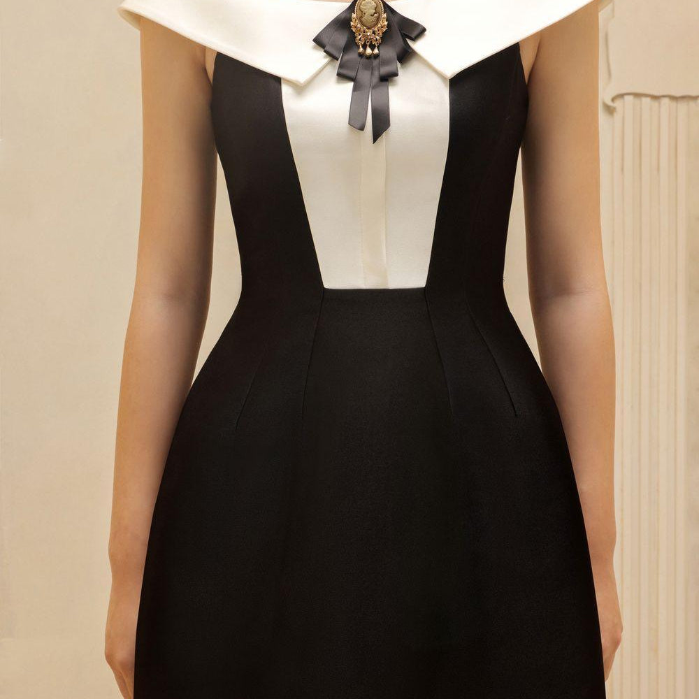 Germaine A-line Cold Shoulder Sleeved Taffeta Mini Dress - MEAN BLVD