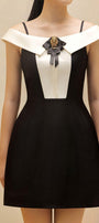 Germaine A-line Cold Shoulder Sleeved Taffeta Mini Dress - MEAN BLVD