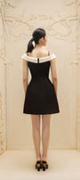 Germaine A-line Cold Shoulder Sleeved Taffeta Mini Dress - MEAN BLVD