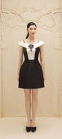 Germaine A-line Cold Shoulder Sleeved Taffeta Mini Dress - MEAN BLVD