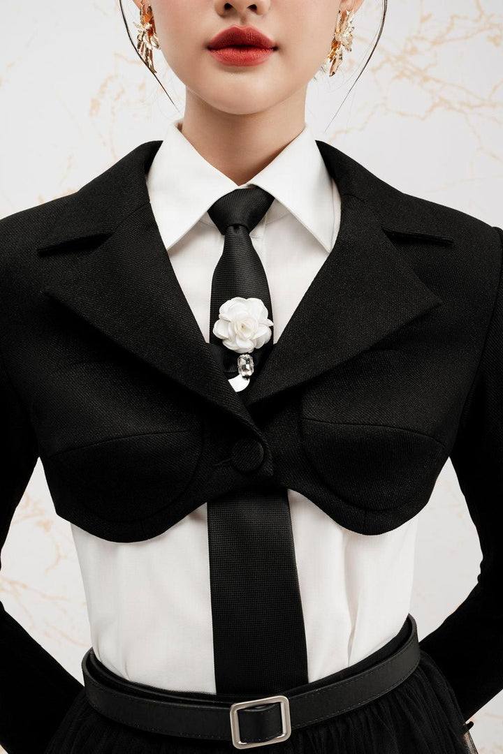 Gevena Straight Collared Neck Cotton Silk Shirt - MEAN BLVD