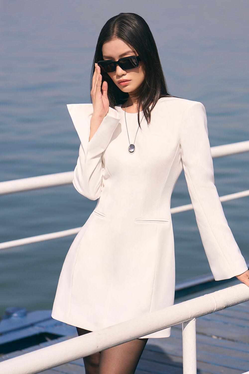 Gianna A-line Long Sleeved Crepe Mini Dress - MEAN BLVD