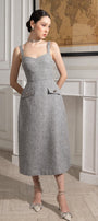 Gianna A-line Strappy Tweed Midi Dress MEAN BLVD