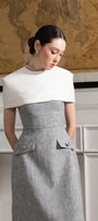 Gianna A-line Strappy Tweed Midi Dress MEAN BLVD