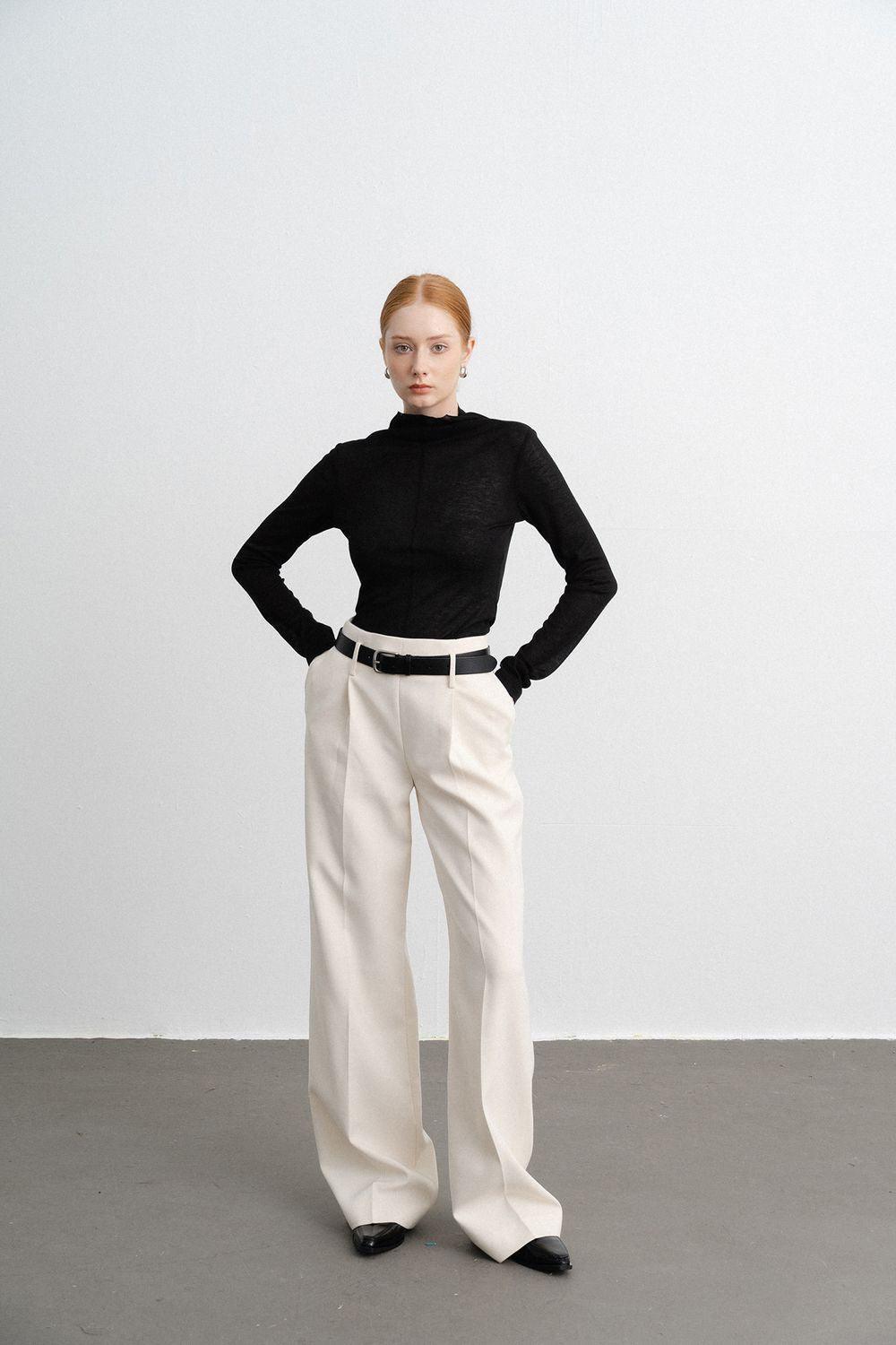 Gianna Straight Wide Leg Polycotton Pants - MEAN BLVD