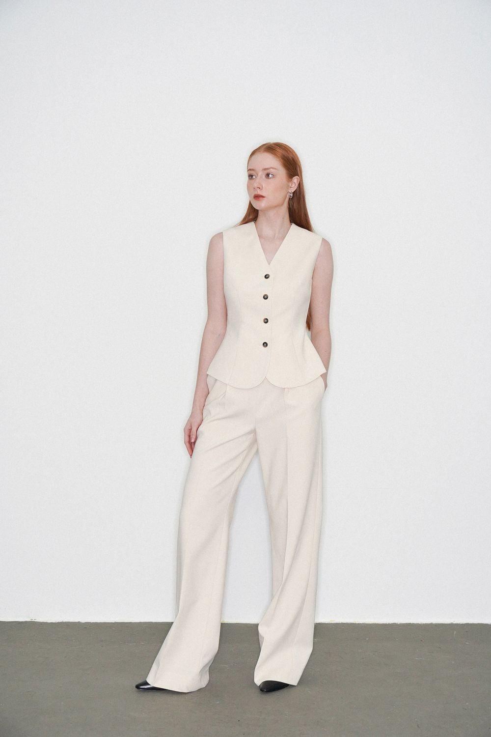 Gianna Straight Wide Leg Polycotton Pants - MEAN BLVD