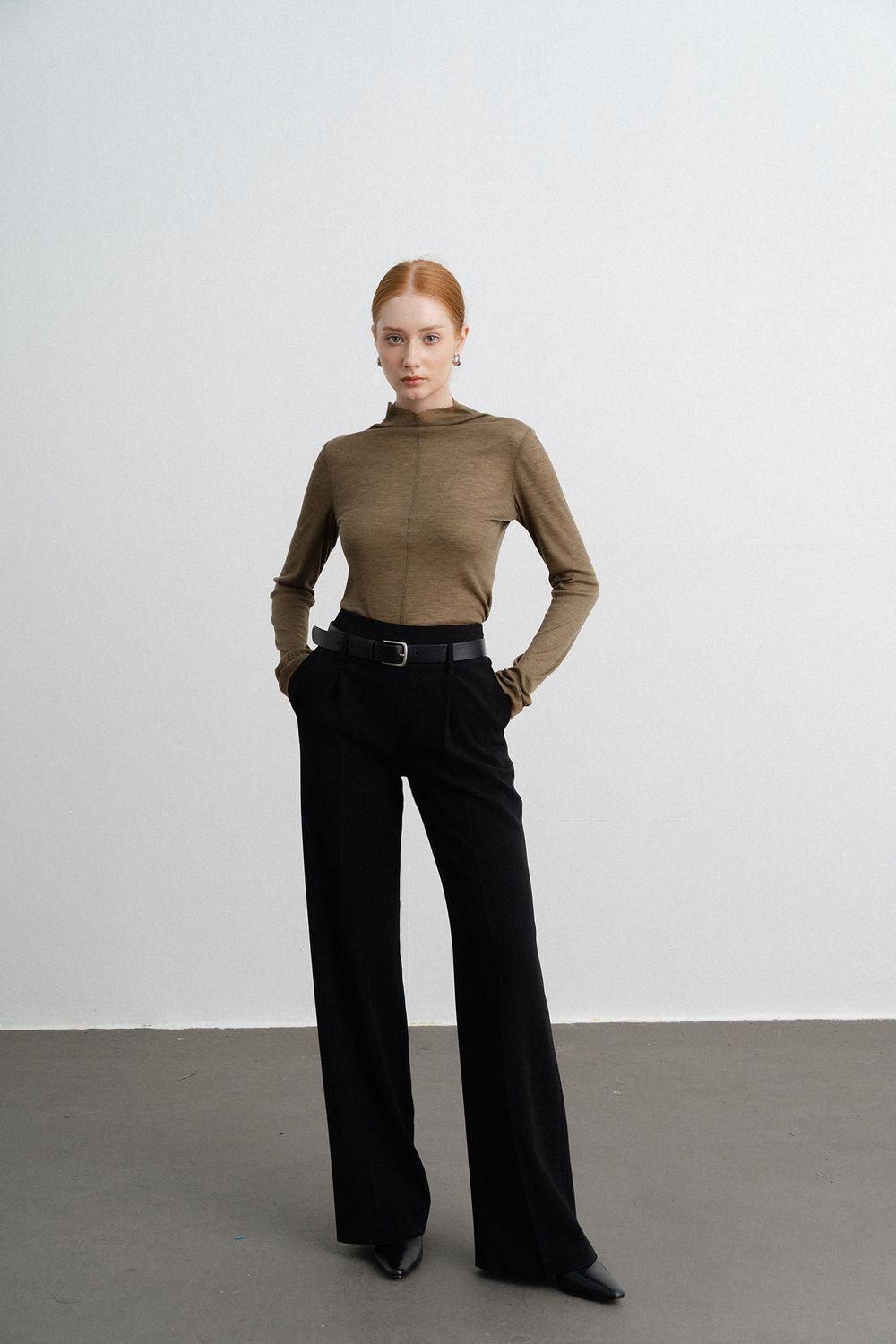 Gianna Straight Wide Leg Polycotton Pants - MEAN BLVD