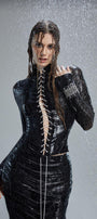 Giavanna Bodycon Long Sleeved Mesh Spandex Top - MEAN BLVD