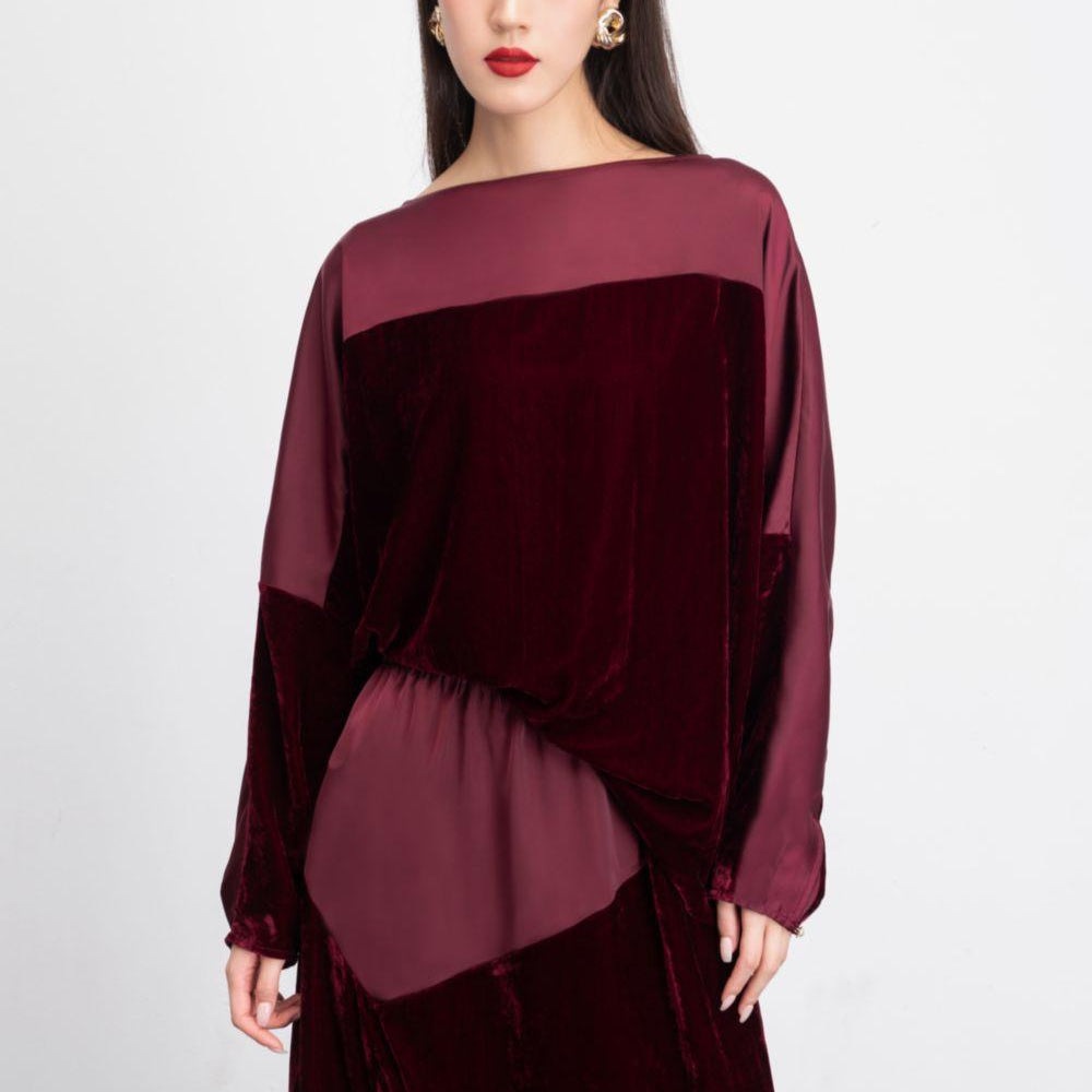 Gigi Straight Long Sleeved Velvet Top - MEAN BLVD