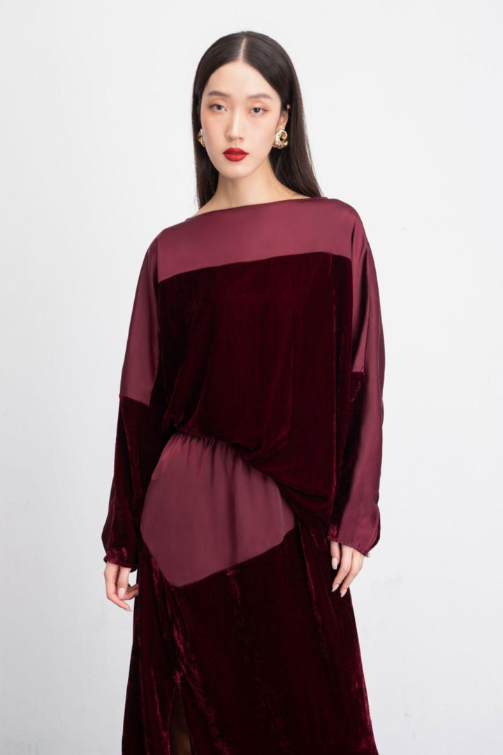 Gigi Straight Long Sleeved Velvet Top - MEAN BLVD