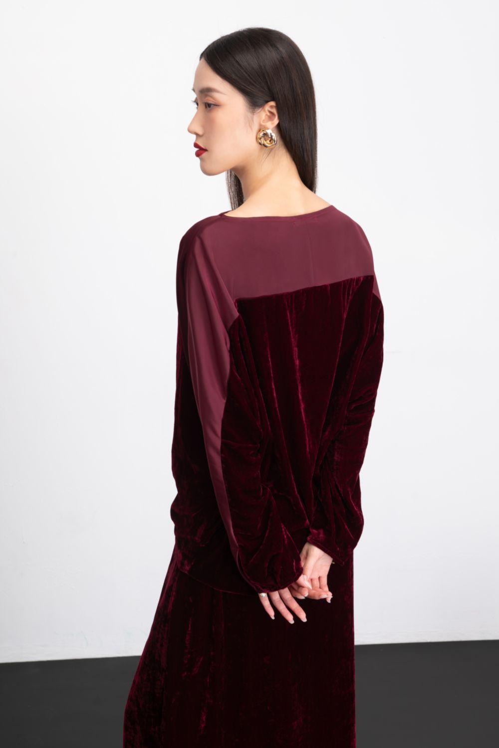 Gigi Straight Long Sleeved Velvet Top - MEAN BLVD