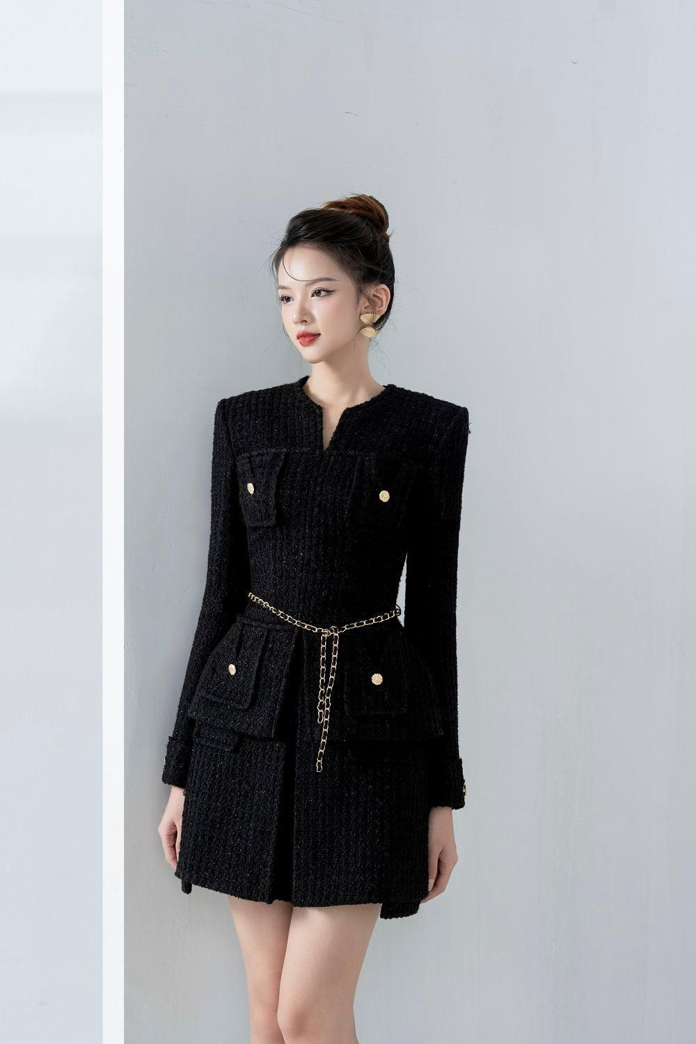 Gina A-line Patch Pocket Tweed Mini Skirt - MEAN BLVD