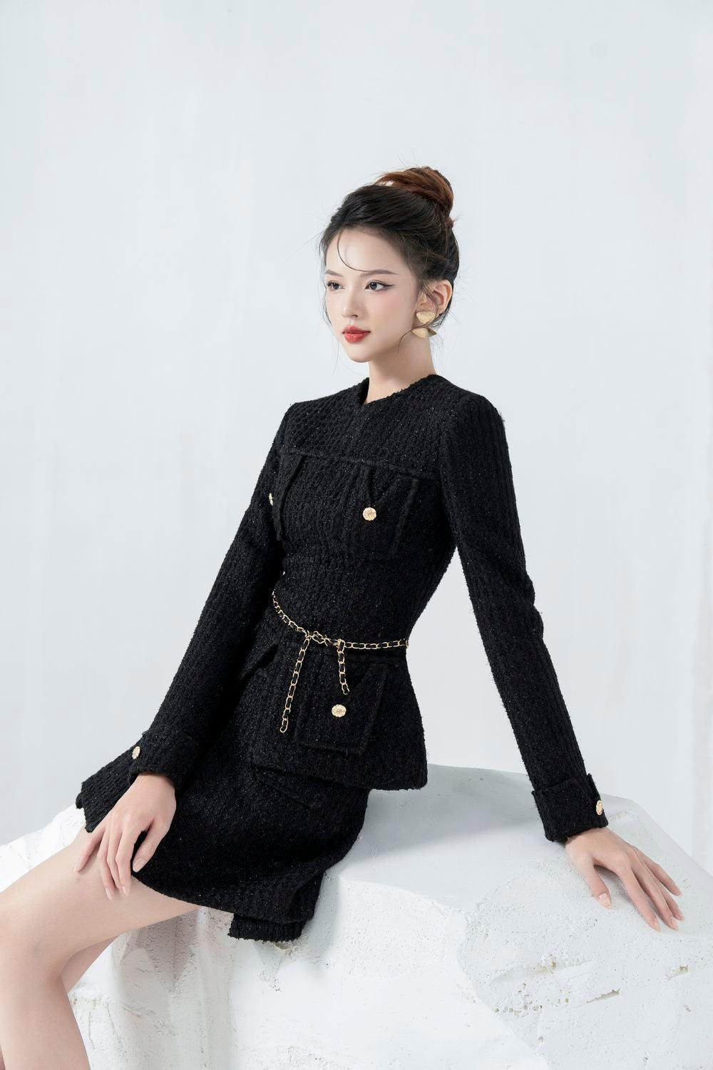 Gina A-line Patch Pocket Tweed Mini Skirt - MEAN BLVD