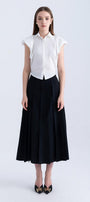 Ginnie A-line Pleated Silk Midi Skirt - MEAN BLVD
