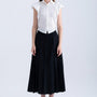 Ginnie A-line Pleated Silk Midi Skirt - MEAN BLVD