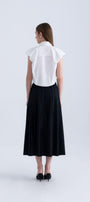 Ginnie A-line Pleated Silk Midi Skirt - MEAN BLVD