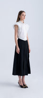 Ginnie A-line Pleated Silk Midi Skirt - MEAN BLVD