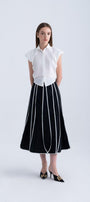 Ginnie A-line Pleated Silk Midi Skirt - MEAN BLVD