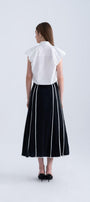 Ginnie A-line Pleated Silk Midi Skirt - MEAN BLVD