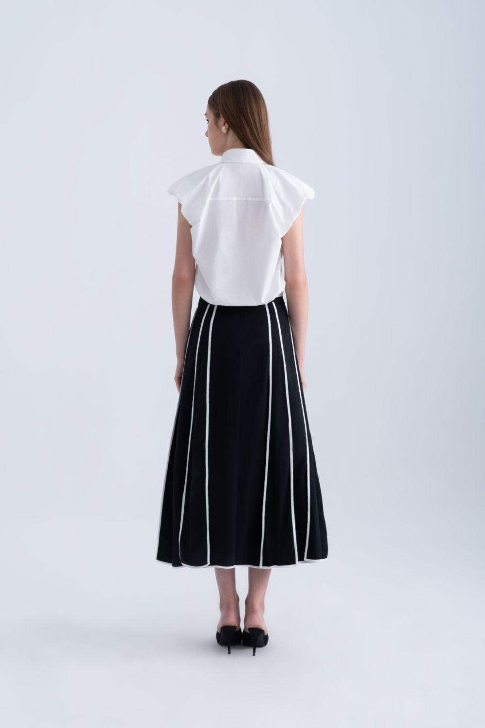 Ginnie A-line Pleated Silk Midi Skirt - MEAN BLVD