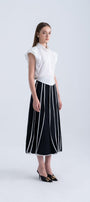 Ginnie A-line Pleated Silk Midi Skirt - MEAN BLVD