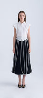 Ginnie A-line Pleated Silk Midi Skirt - MEAN BLVD