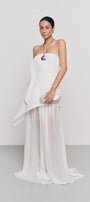 Gio Strapless Gathered Silk Chiffon Floor Length Dress - MEAN BLVD