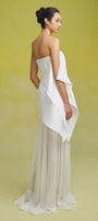 Gio Strapless Gathered Silk Chiffon Floor Length Dress - MEAN BLVD