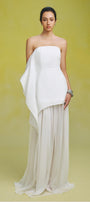 Gio Strapless Gathered Silk Chiffon Floor Length Dress - MEAN BLVD