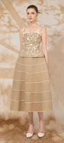 Giovanna A-line Square Neck Tweed Midi Set - MEAN BLVD
