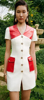 Girly Pencil Patch Pocket Leather Mini Dress - MEAN BLVD