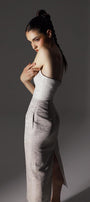 Gleam Strapless Sweetheart Neck Brocade Midi Dress - MEAN BLVD