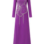 Gleams A-line Long Sleeved Velvet Satin Floor Length Ao Dai - MEAN BLVD