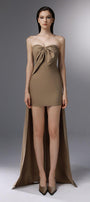 Gliding Strapless Back Zipper Wool Cotton High-low Dress - MEAN BLVD