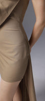 Gliding Strapless Back Zipper Wool Cotton High-low Dress - MEAN BLVD