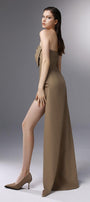 Gliding Strapless Back Zipper Wool Cotton High-low Dress - MEAN BLVD
