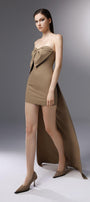 Gliding Strapless Back Zipper Wool Cotton High-low Dress - MEAN BLVD