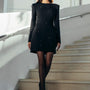 Gloria A-line Round Neck Crepe Mini Dress - MEAN BLVD