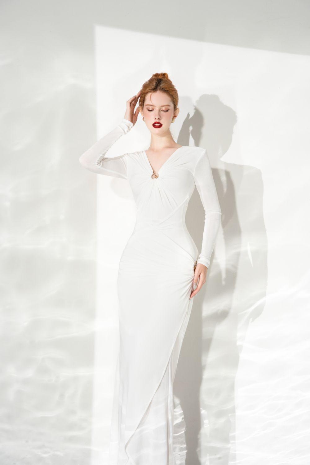 Glory Bodycon Gathered Spandex Ankle Length Dress - MEAN BLVD