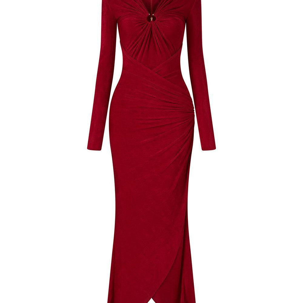 Glory Bodycon Gathered Spandex Ankle Length Dress - MEAN BLVD