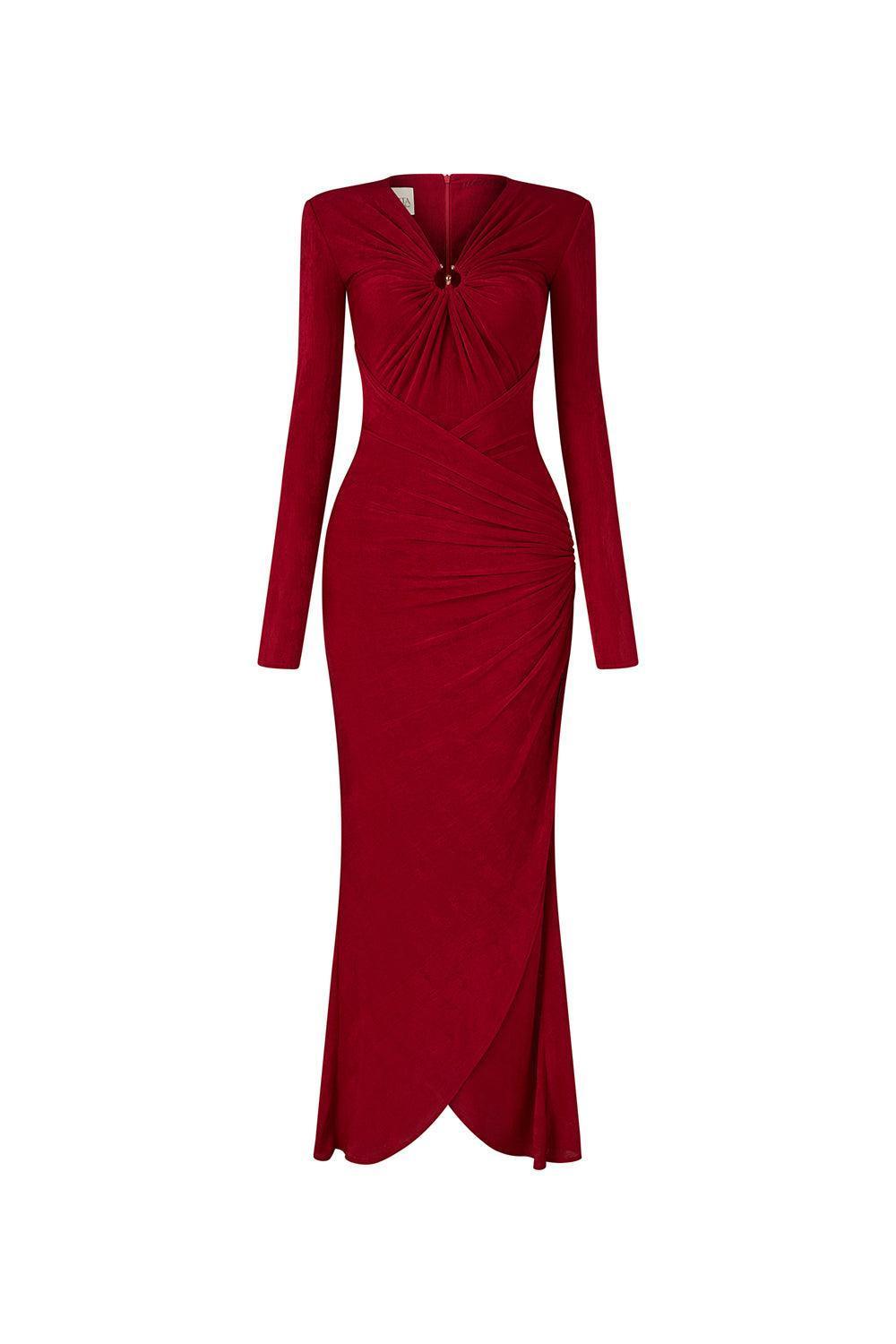 Glory Bodycon Gathered Spandex Ankle Length Dress - MEAN BLVD